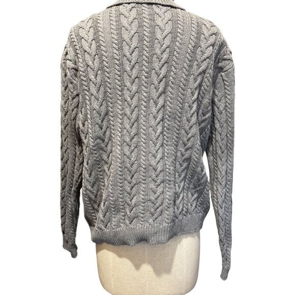 Vintage Lord & Taylor Gray Cable Knit Turtleneck Sweater – Size Small - Picture 3 of 3